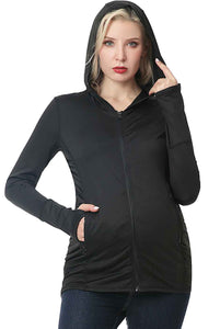 Kimi + Kai Maternity "Haven" Hooded Performance Yoga Jacket