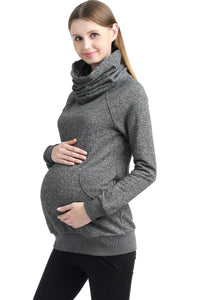 Kimi + Kai Maternity "Thea" Zip Collar Sweatshirt