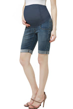 Load image into Gallery viewer, Kimi + Kai Maternity &quot;Abbie&quot; Denim Stretch Shorts