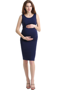 Kimi + Kai Maternity "Delia" Ruched Midi Dress