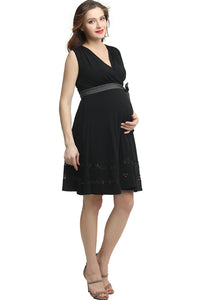 Kimi + Kai Maternity"Marji" Lace Accent Babydoll Nursing Dress