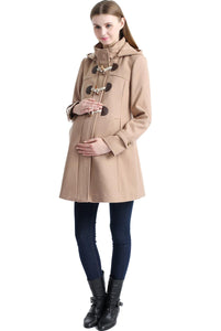 Kimi + Kai Maternity "Paisley" Wool Blend Duffle Toggle Coat