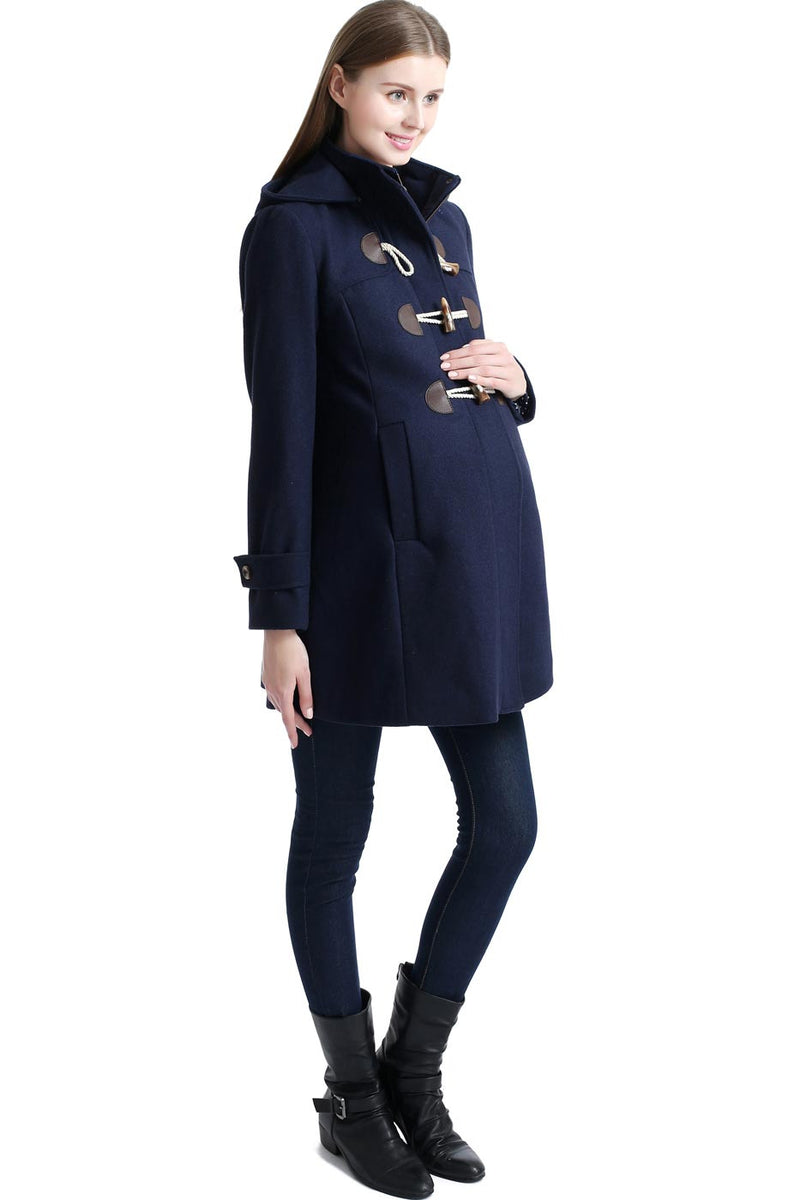 bibby MANON DUFFLE COAT ブルー Wool Duffle Coat Pea Coat Hooded Winter Coat Unisex Small