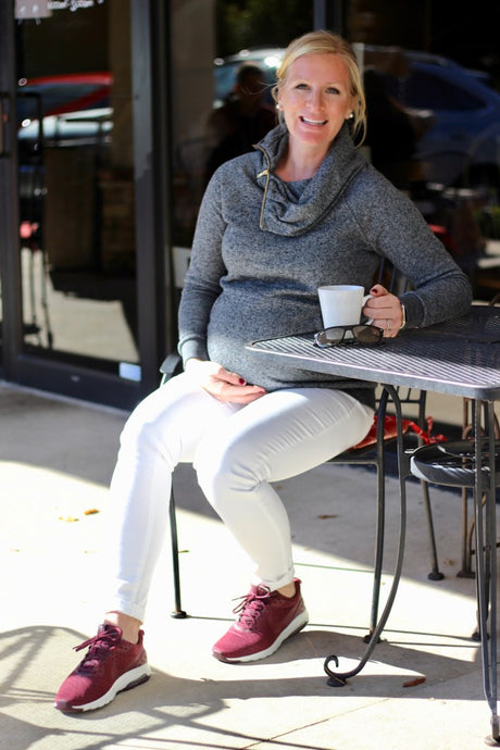 Feminine in Denim - THE COMFIEST MATERNITY SWEATER