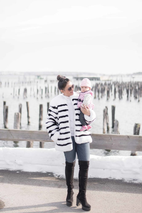 Love Playing Dressup - BLACK AND WHITE FAUX FUR COAT