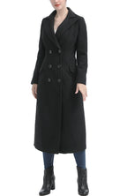 Kimi + Kai Women's "Ovie" Double Breasted Wool Blend Long Coat