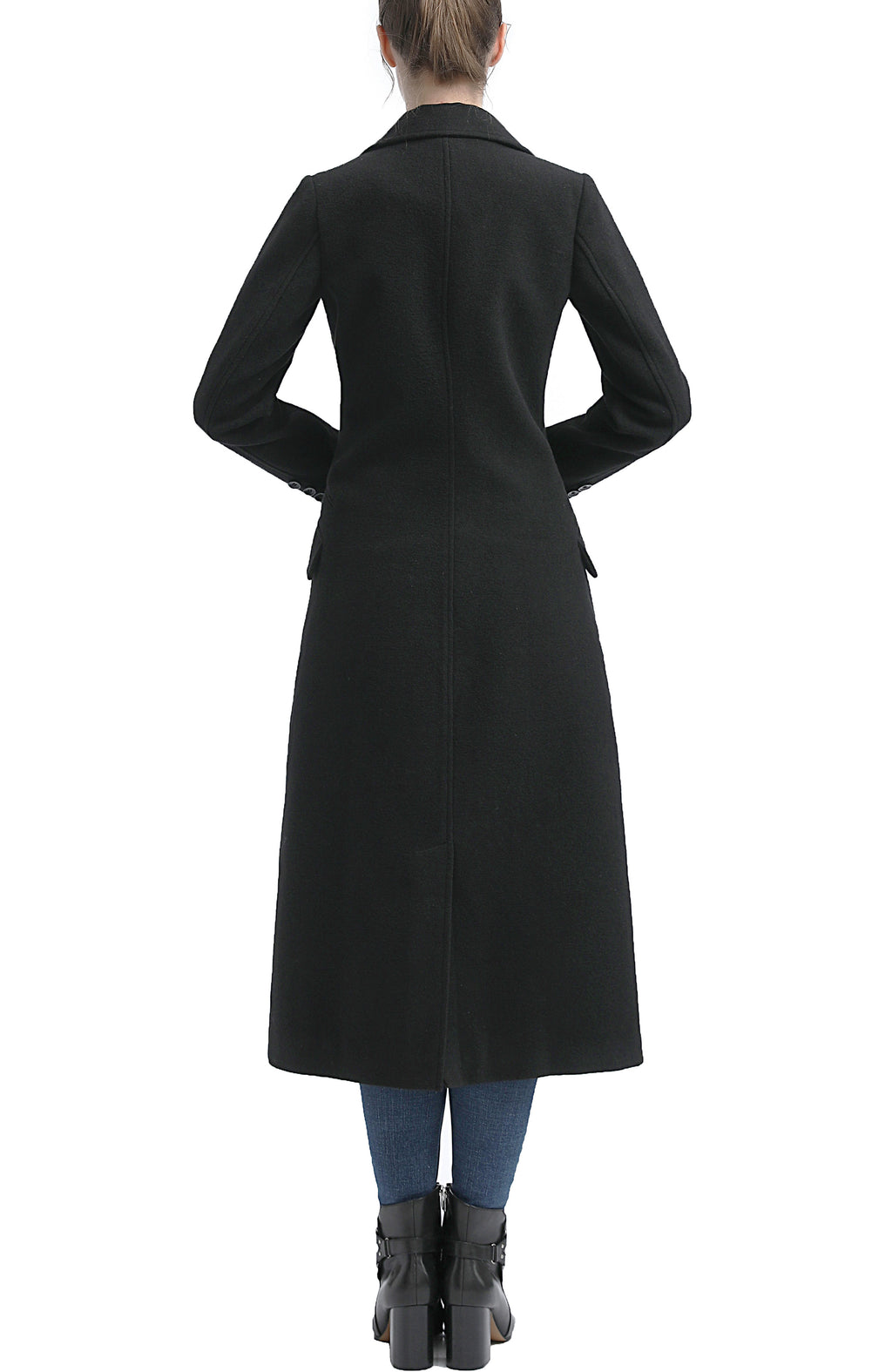 Kimi + Kai Women's "Ovie" Double Breasted Wool Blend Long Coat