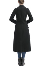 Kimi + Kai Women's "Ovie" Double Breasted Wool Blend Long Coat