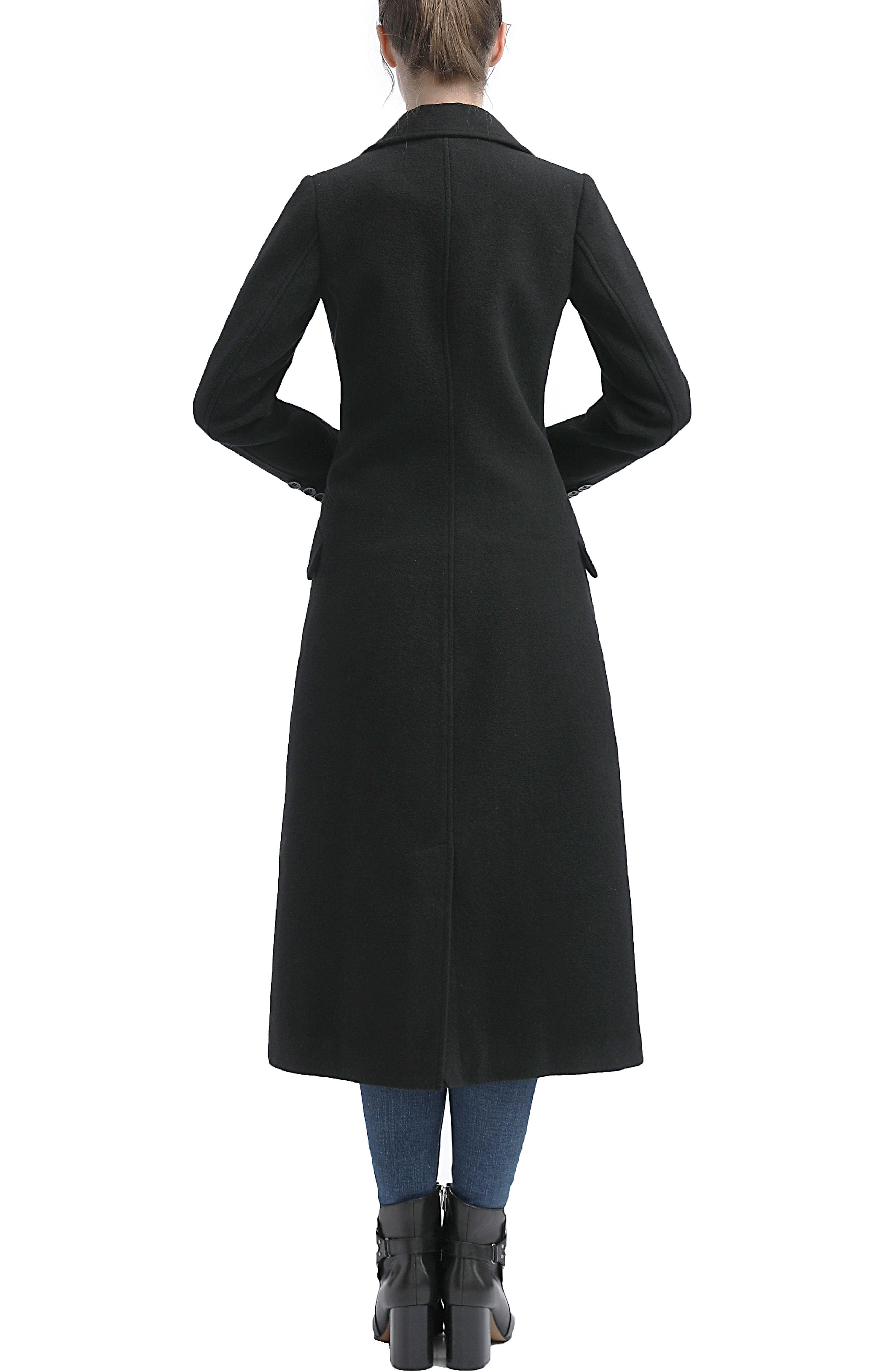 Kimi + Kai Women's "Ovie" Double Breasted Wool Blend Long Coat