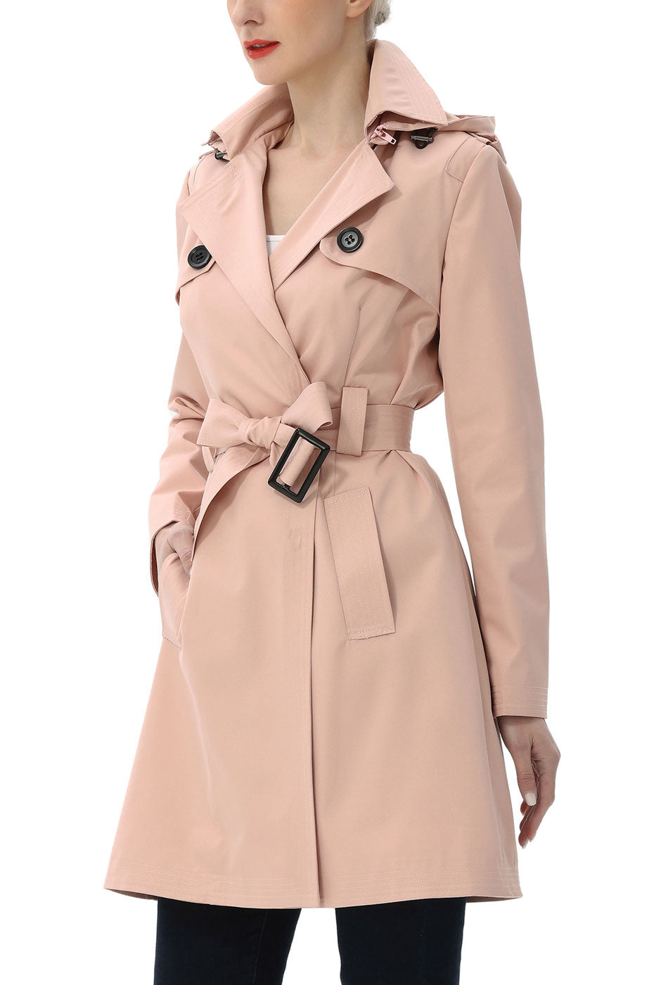 Kimi + Kai Women's "Angie" Waterproof Hooded Trench Coat