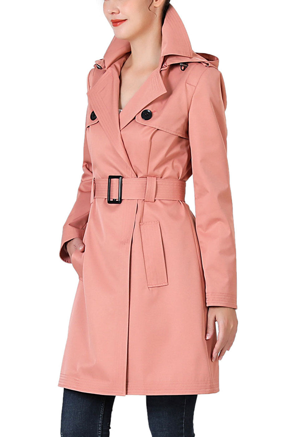 Kimi + Kai Women's "Angie" Waterproof Hooded Trench Coat