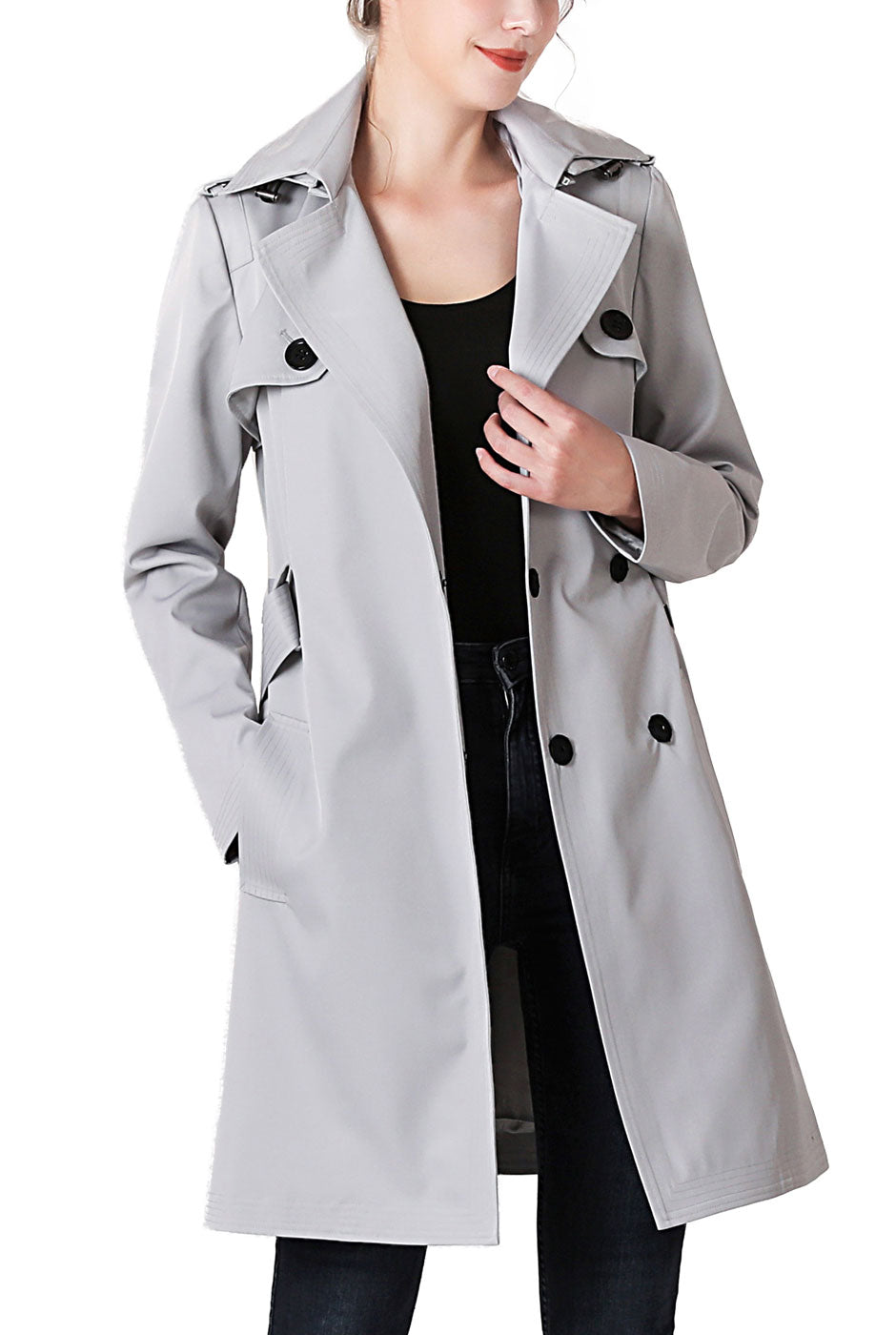 Kimi + Kai Women's "Angie" Waterproof Hooded Trench Coat