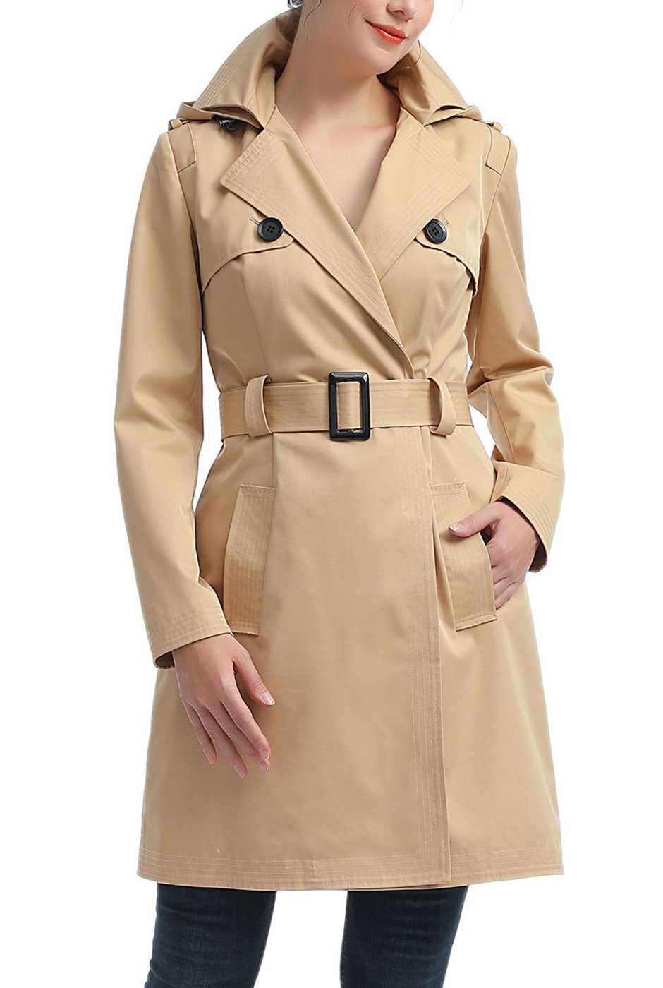 Kimi + Kai Women's "Angie" Waterproof Hooded Trench Coat