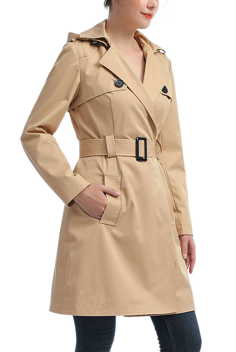 Kimi + Kai Women's "Angie" Waterproof Hooded Trench Coat