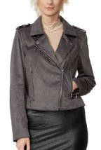 Kimi + Kai Women's "Willa" Faux Suede Moto Jacket