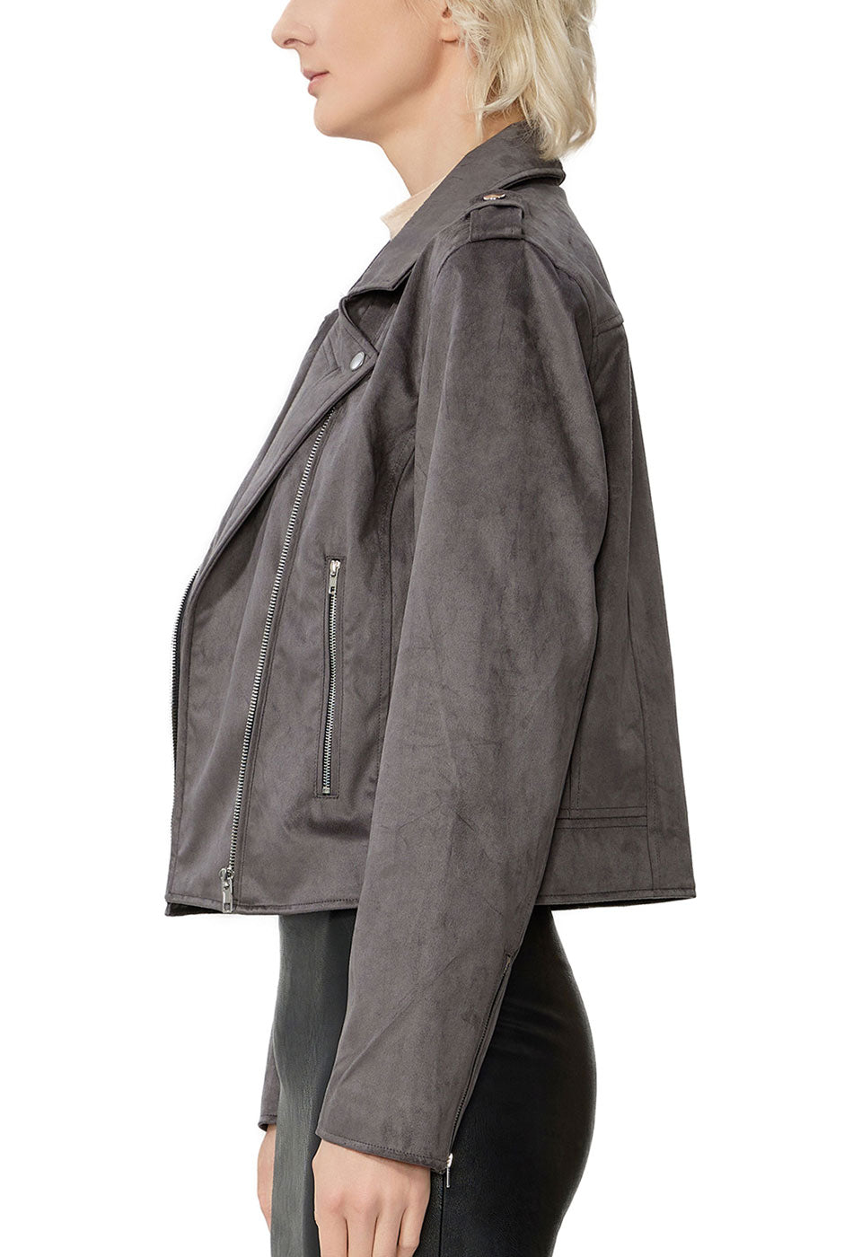 Kimi + Kai Women's "Willa" Faux Suede Moto Jacket