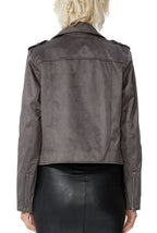 Kimi + Kai Women's "Willa" Faux Suede Moto Jacket