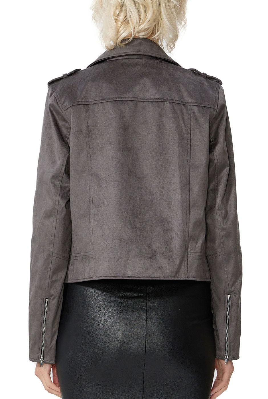 Kimi + Kai Women's "Willa" Faux Suede Moto Jacket