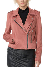 Kimi + Kai Women's "Willa" Faux Suede Moto Jacket