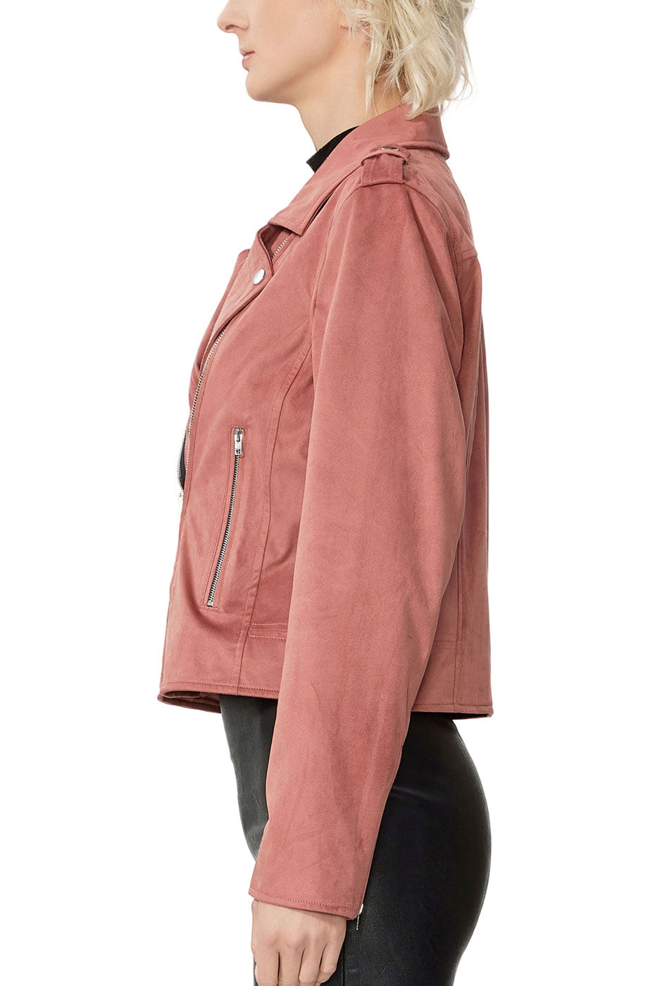 Kimi + Kai Women's "Willa" Faux Suede Moto Jacket