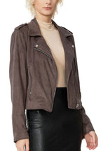 Kimi + Kai Women's "Willa" Faux Suede Moto Jacket