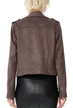 Kimi + Kai Women's "Willa" Faux Suede Moto Jacket