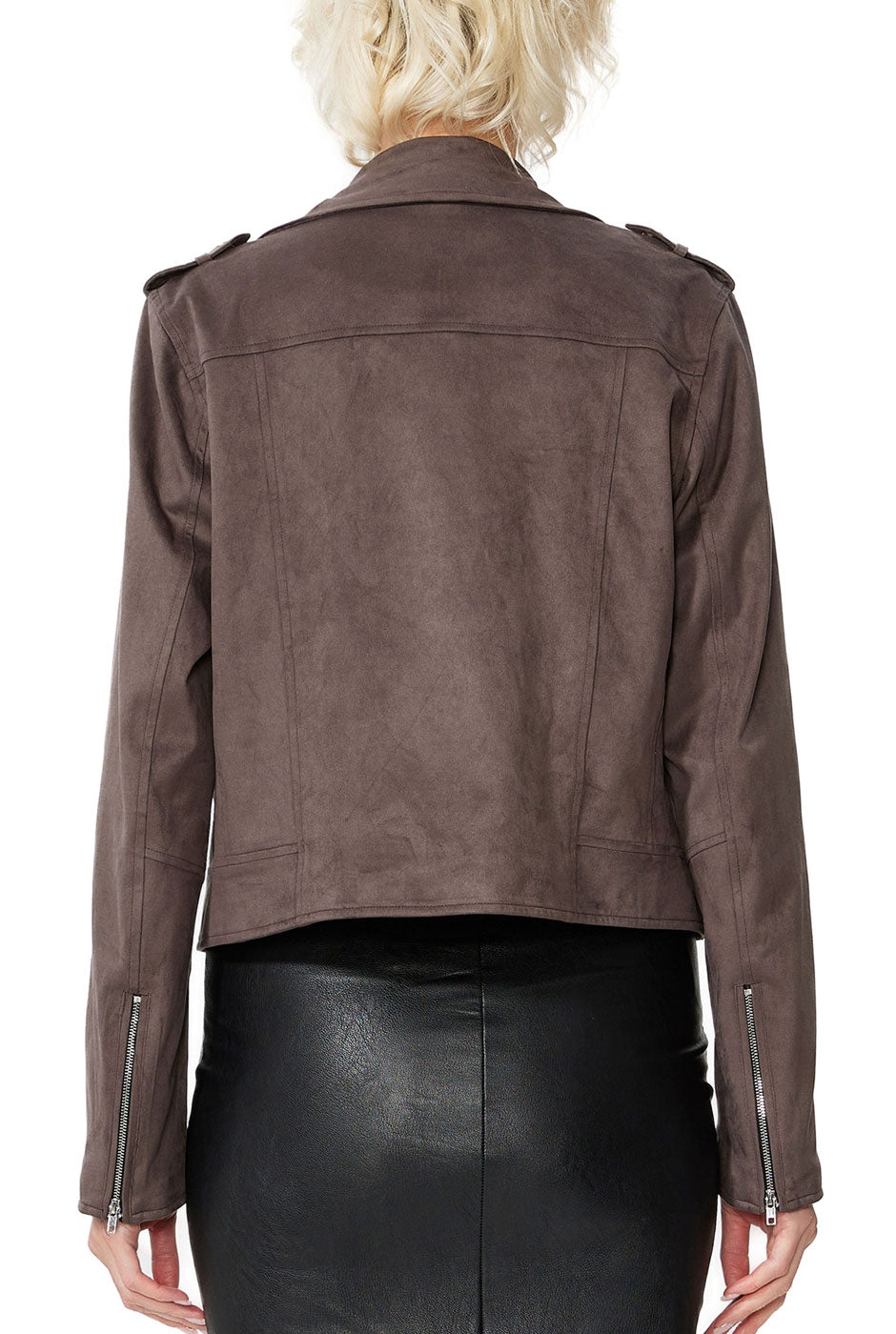 Kimi + Kai Women's "Willa" Faux Suede Moto Jacket