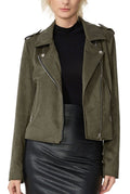 Kimi + Kai Women's "Willa" Faux Suede Moto Jacket