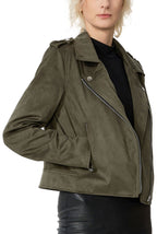 Kimi + Kai Women's "Willa" Faux Suede Moto Jacket