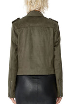 Kimi + Kai Women's "Willa" Faux Suede Moto Jacket