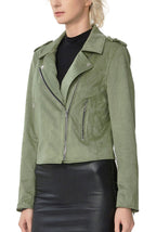 Kimi + Kai Women's "Willa" Faux Suede Moto Jacket