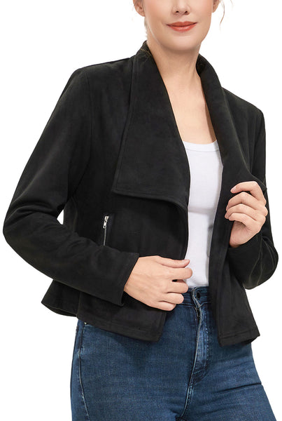 Kimi + Kai Women's Faux Suede Open Front Jacket