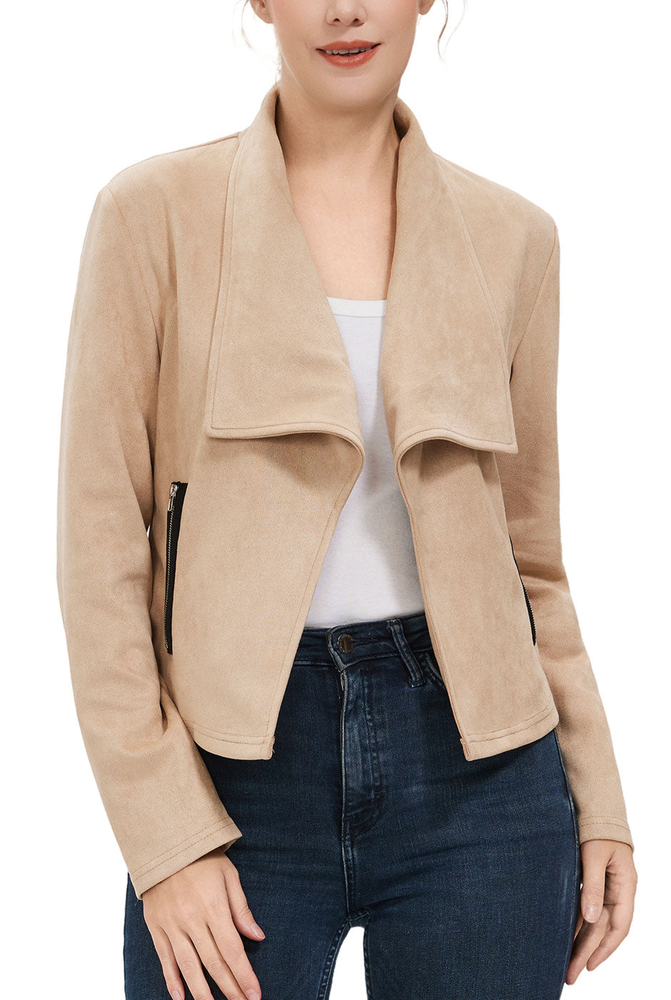 Kimi + Kai Women's Faux Suede Open Front Jacket