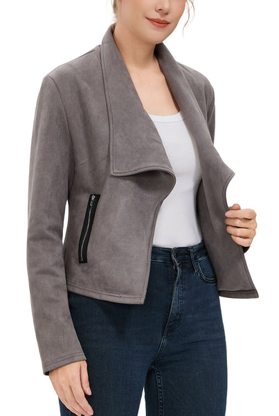 Kimi + Kai Women's Faux Suede Open Front Jacket