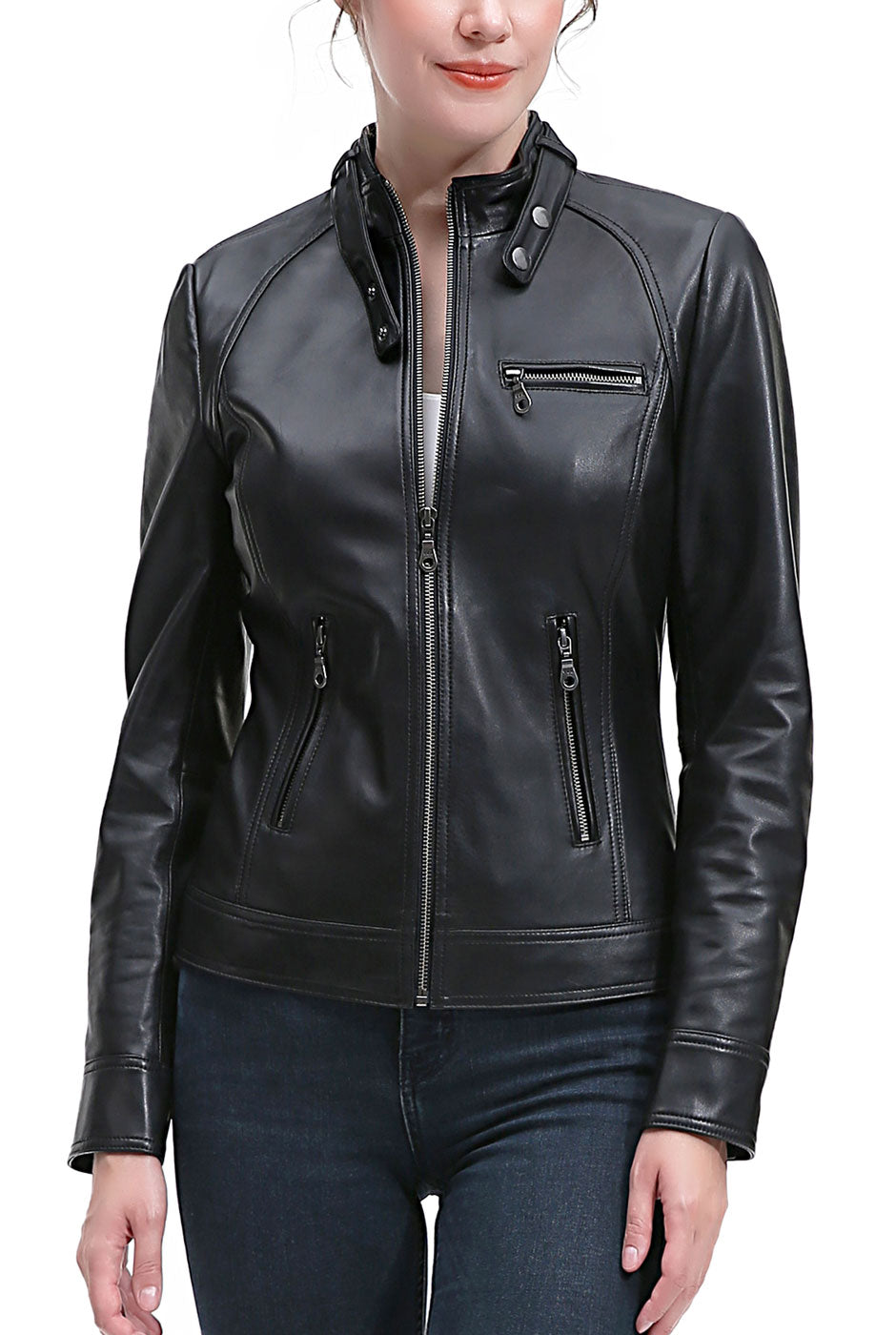 Kimi + Kai Women's "Emy" Leather Moto Jacket
