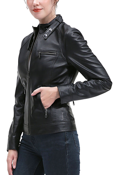 Kimi + Kai Women's "Emy" Leather Moto Jacket