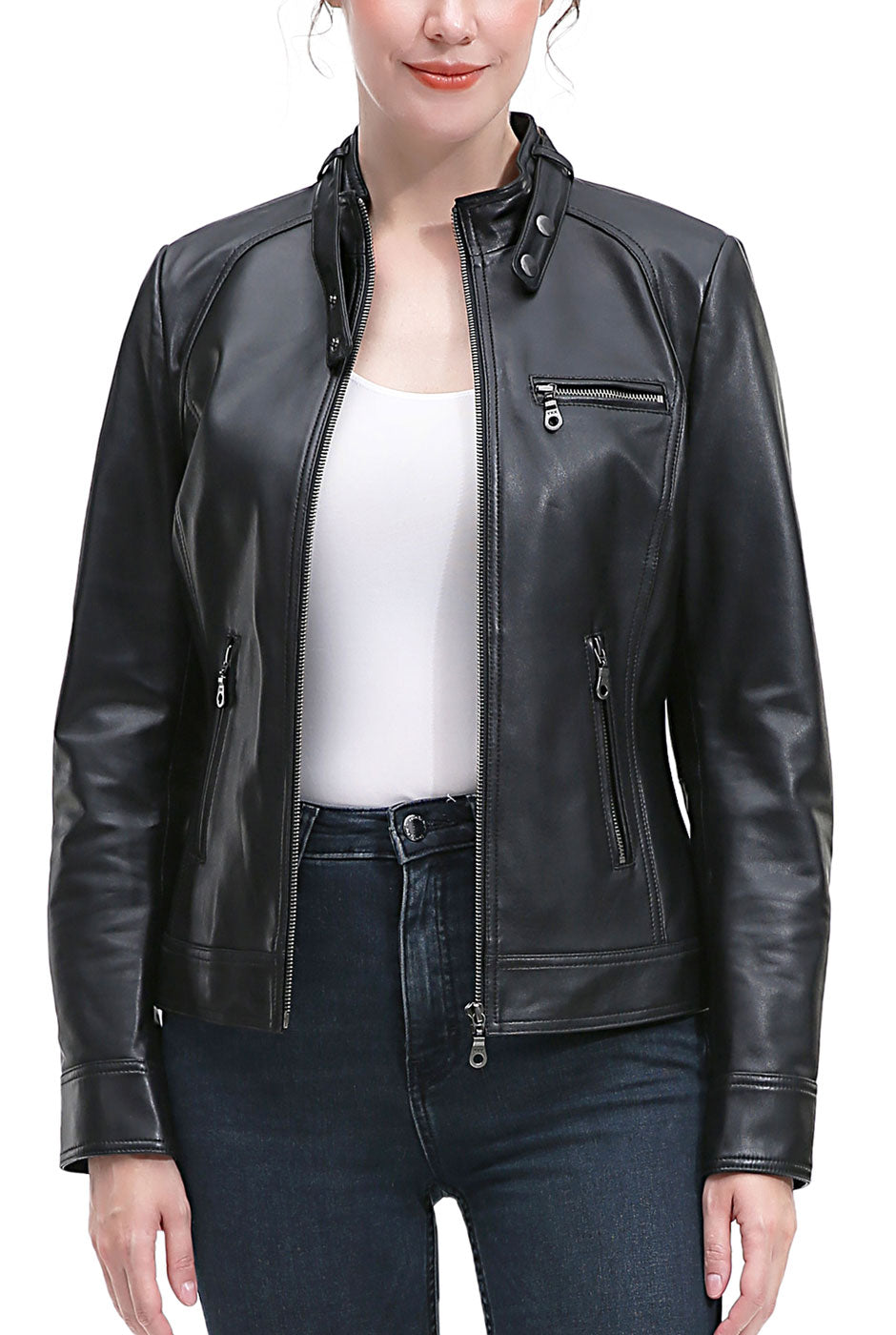 Kimi + Kai Women's "Emy" Leather Moto Jacket