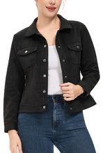 Load image into Gallery viewer, Kimi + Kai Women's Faux Suede Trucker Jacket