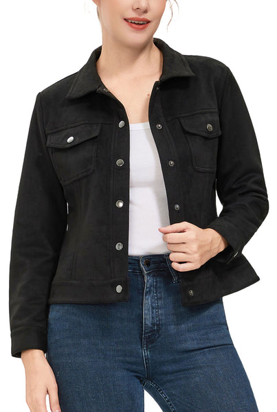 Kimi + Kai Women's Faux Suede Trucker Jacket