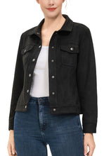 Load image into Gallery viewer, Kimi + Kai Women's Faux Suede Trucker Jacket