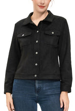 Load image into Gallery viewer, Kimi + Kai Women's Faux Suede Trucker Jacket
