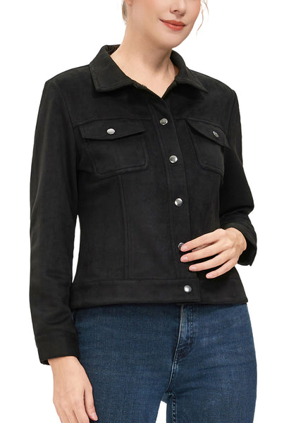 Kimi + Kai Women's Faux Suede Trucker Jacket