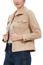 Kimi + Kai Women's Faux Suede Trucker Jacket