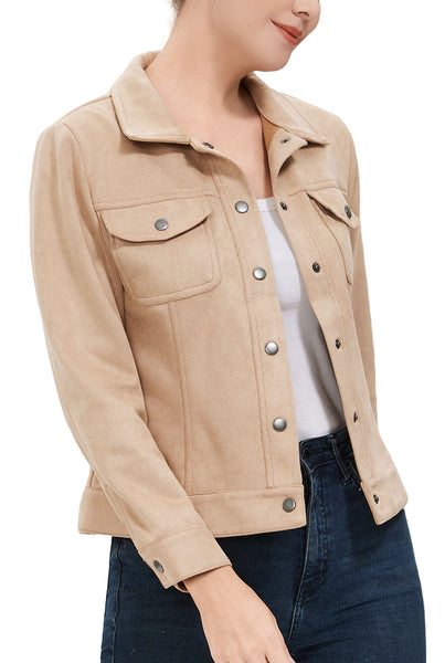 Kimi + Kai Women's Faux Suede Trucker Jacket