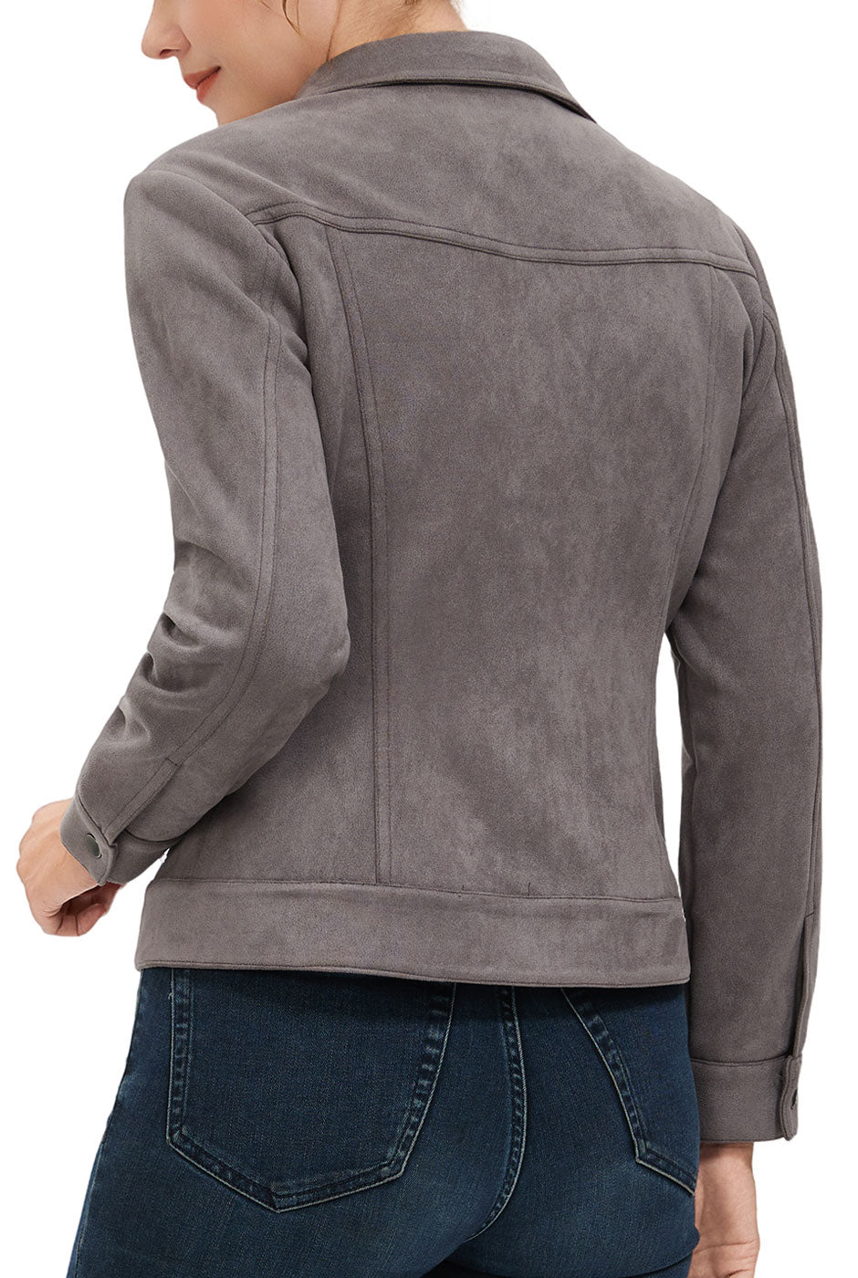 Kimi + Kai Women's Faux Suede Trucker Jacket