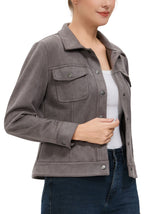 Kimi + Kai Women's Faux Suede Trucker Jacket