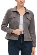 Load image into Gallery viewer, Kimi + Kai Women's Faux Suede Trucker Jacket