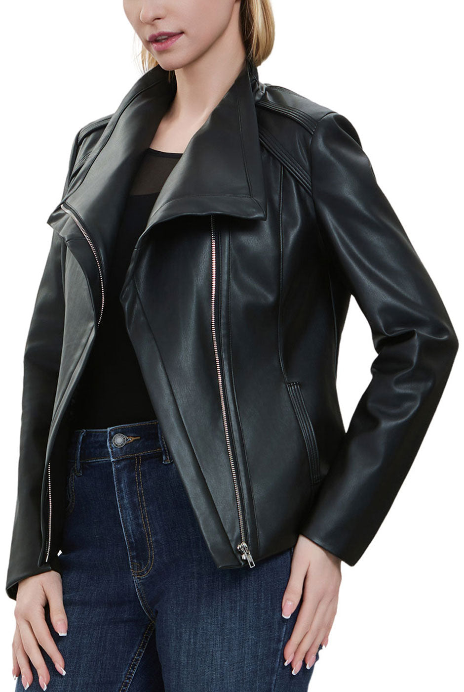 Kimi + Kai Women's "Suki" Faux Leather Moto Jacket