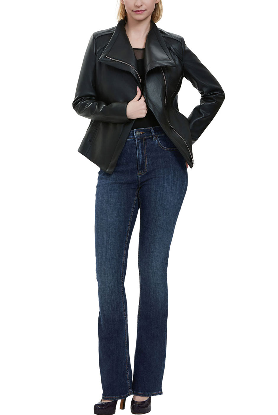 Kimi + Kai Women's "Suki" Faux Leather Moto Jacket
