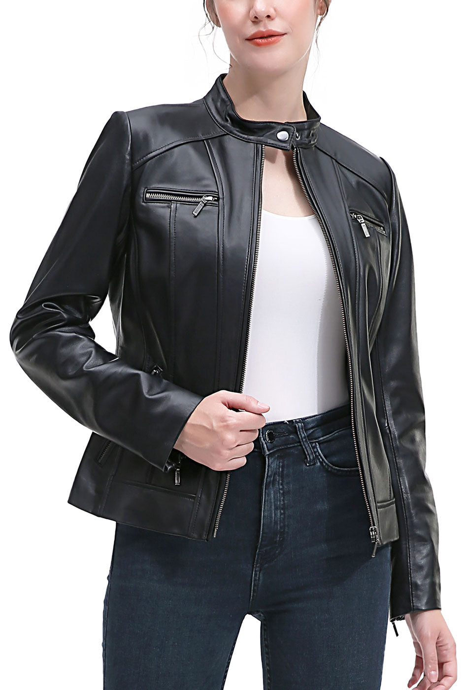 Kimi + Kai Women's "Ana" Leather Moto Jacket